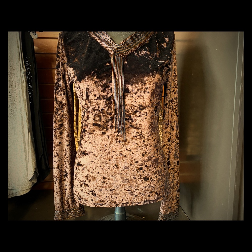 Sucky brown velvety blouse